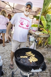 Man grilling shrimp