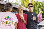 Couple enjoying beers at the Pink Out event