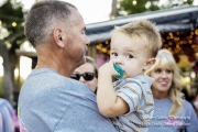 Father holding a young boy