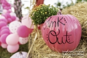 Pink Out pumpkin painted