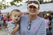 Woman holding a young boy at Paddy's